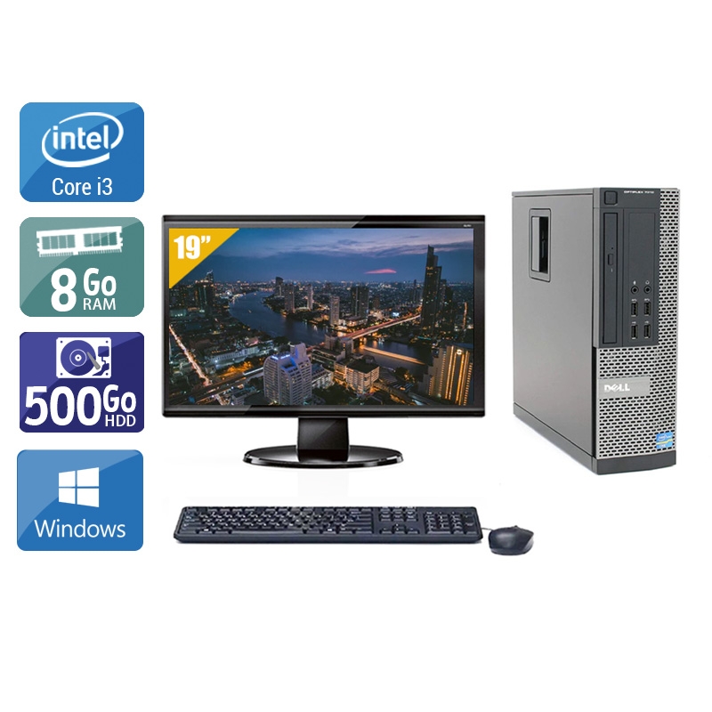 Dell Optiplex 990 SFF i3 avec Écran 19 pouces 8Go RAM 500Go HDD Windows 10