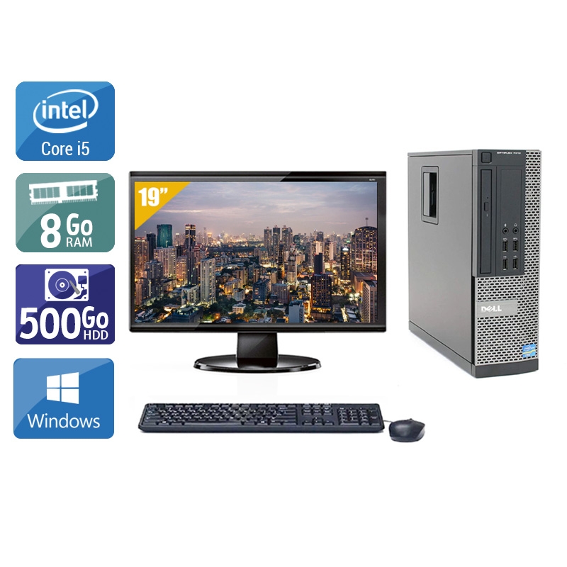 Dell Optiplex 990 SFF i5 avec Écran 19 pouces 8Go RAM 500Go HDD Windows 10