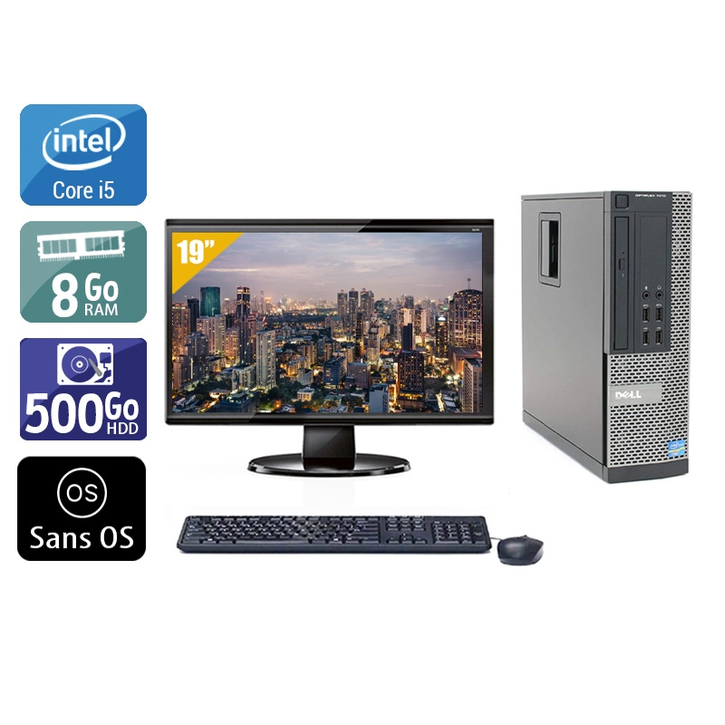 Dell Optiplex 990 SFF i5 avec Écran 19 pouces 8Go RAM 500Go HDD Sans OS