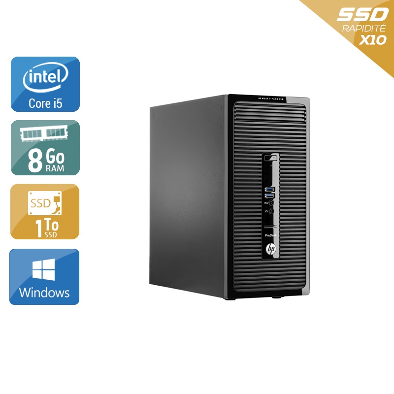 HP ProDesk 400 G2 Tower i5 8Go RAM 1To SSD Windows 10