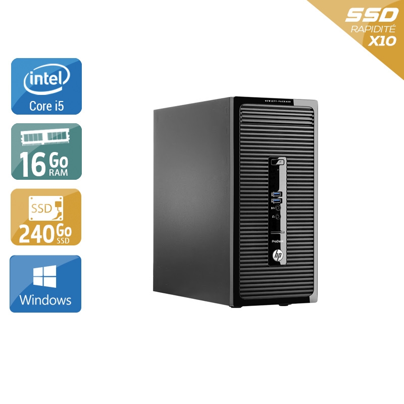 HP ProDesk 400 G2 Tower i5 16Go RAM 240Go SSD Windows 10