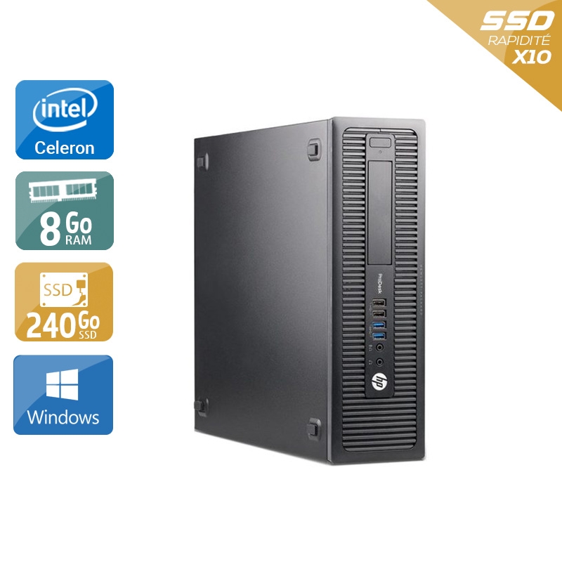 HP ProDesk 600 G1 SFF Celeron Dual Core 8Go RAM 240Go SSD Windows 10