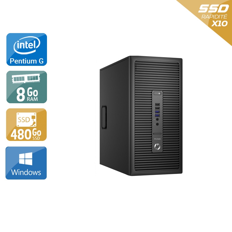 HP ProDesk 600 G2 Tower Pentium G Dual Core Gen 6 - 8Go RAM 480Go SSD Windows 10  État correctOccasion certifiée reconditionnée Bon état -  reconditionné disponible sur Kiatoo