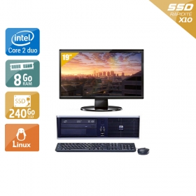 HP Compaq dc7900 SFF Core 2 Duo avec Écran 19 pouces 8Go RAM 240Go SSD Linux