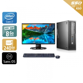 HP EliteDesk 800 G2 SFF i7 Gen 6 avec Écran 19 pouces 8Go RAM 240Go SSD Sans OS