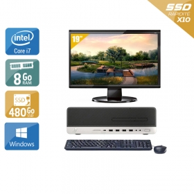 HP EliteDesk 800 G3 SFF i7 Gen 6 avec Écran 19 pouces 8Go RAM 480Go SSD Windows 10