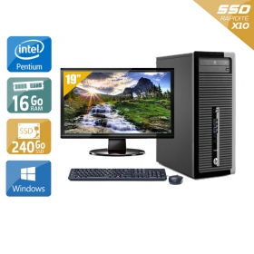 HP ProDesk 400 G1 Tower Pentium G Dual Core avec Écran 19 pouces 8Go RAM 240Go SSD Windows 10