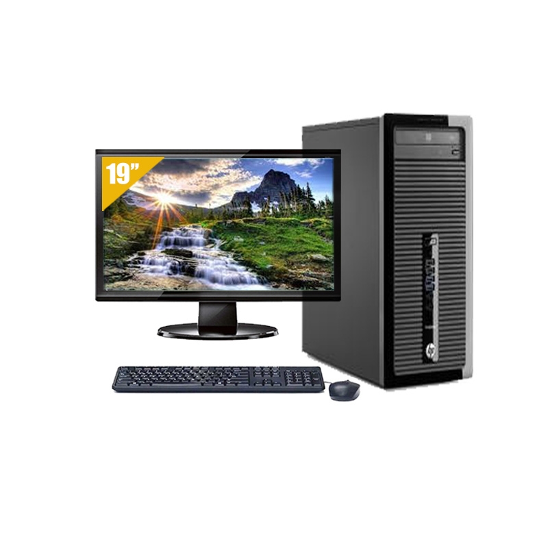 HP ProDesk 400 G1 Tower Pentium G Dual Core avec Écran 19 pouces 8Go RAM 480Go SSD Windows 10