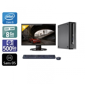 HP ProDesk 400 G1 SFF i5 avec Écran 19 pouces 8Go RAM 500Go HDD Sans OS