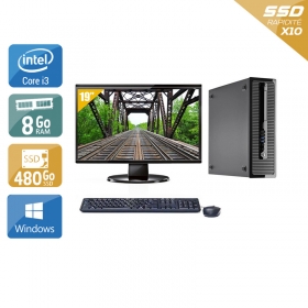 HP ProDesk 400 G2 Tower i3 avec Écran 19 pouces 8Go RAM 480Go SSD Windows 10