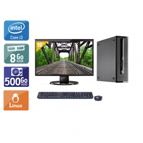 HP ProDesk 400 G2 Tower i3 avec Écran 19 pouces 8Go RAM 500Go HDD Linux