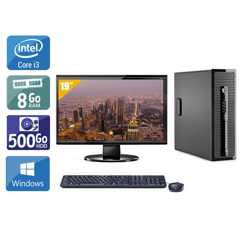 HP ProDesk 400 G2 SFF i3 + Écran - 19'' 8Go RAM 500Go HDD Windows 10  Bon étatOccasion certifiée reconditionnée Bon état -  reconditionné disponible sur Kiatoo