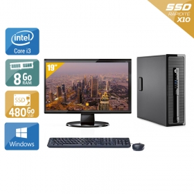 HP ProDesk 400 G2 SFF i3 avec Écran 19 pouces 8Go RAM 480Go SSD Windows 10