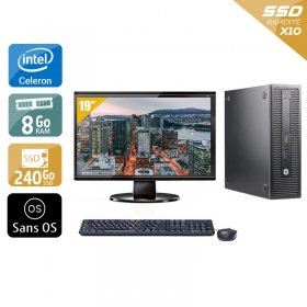 HP ProDesk 600 G1 SFF Celeron Dual Core avec Écran 19 pouces 8Go RAM 240Go SSD Sans OS