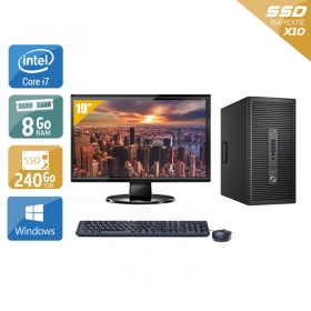 HP ProDesk 600 G2 Tower i7 Gen 6 avec Écran 19 pouces 8Go RAM 240Go SSD Windows 10