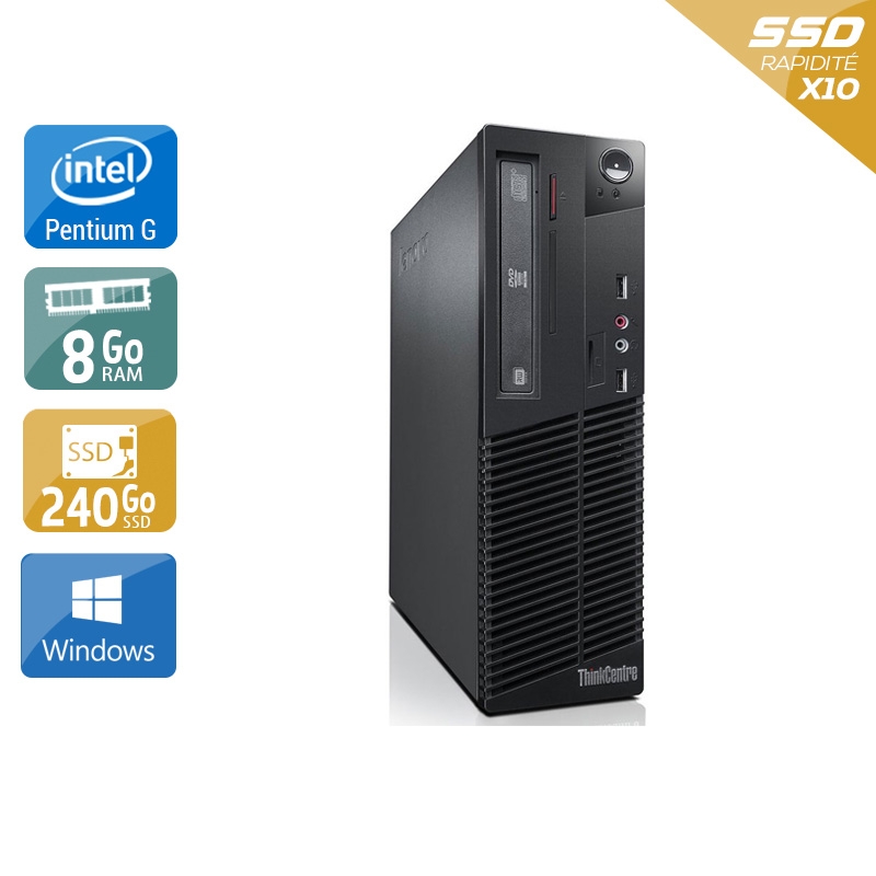 Lenovo ThinkCentre M81 SFF Pentium G Dual Core 8Go RAM 240Go SSD Windows 10