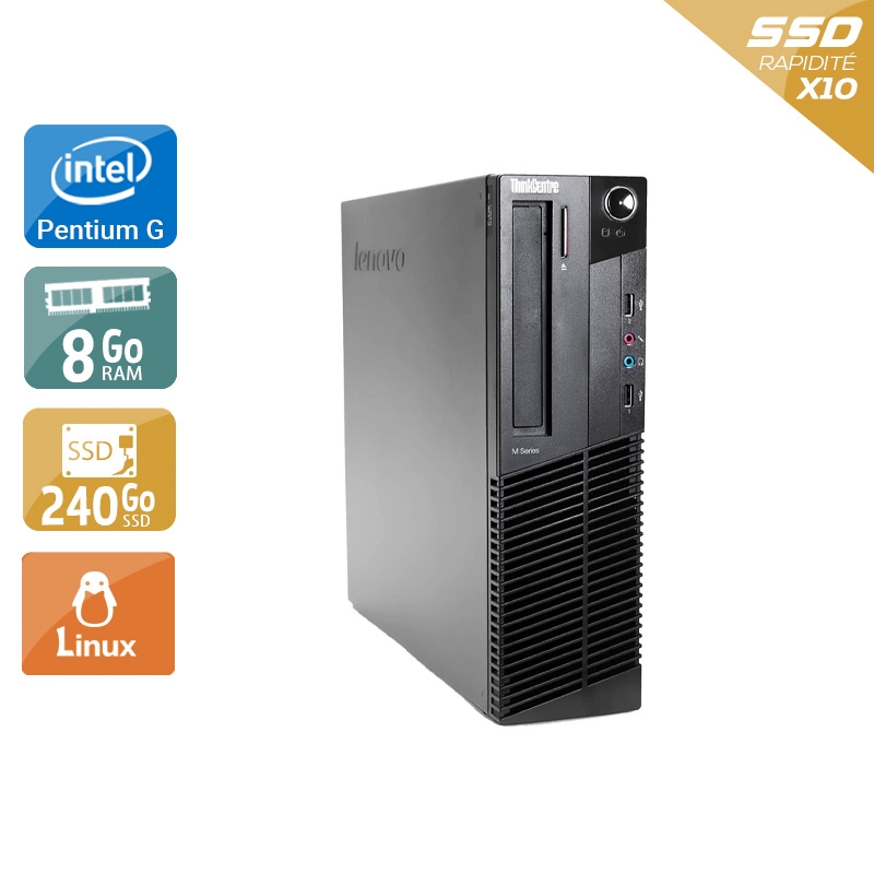 Lenovo ThinkCentre M83 SFF Pentium G Dual Core 8Go RAM 240Go SSD Linux