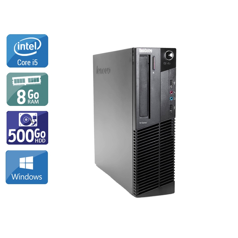 Lenovo ThinkCentre M90 SFF i5 - 8Go RAM 500Go HDD Windows 10  Très bon étatOccasion certifiée reconditionnée Bon état -  reconditionné disponible sur Kiatoo
