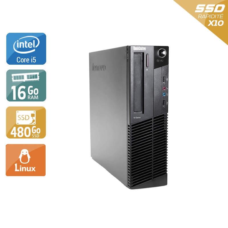 Lenovo ThinkCentre M90 SFF i5 16Go RAM 480Go SSD Linux