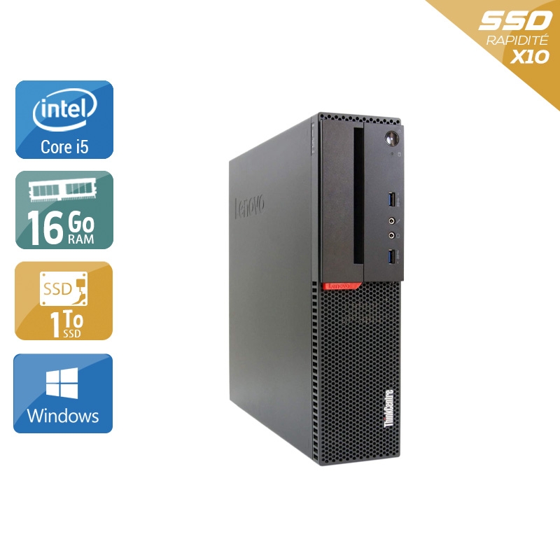 Lenovo ThinkCentre M900 SFF i5 Gen 6 16Go RAM 1To SSD Windows 10