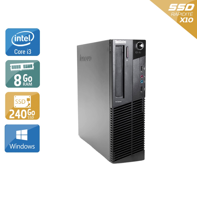Lenovo ThinkCentre M91 SFF i3 - 8Go RAM 240Go SSD Windows 10  Très bon étatOccasion certifiée reconditionnée Bon état -  reconditionné disponible sur Kiatoo
