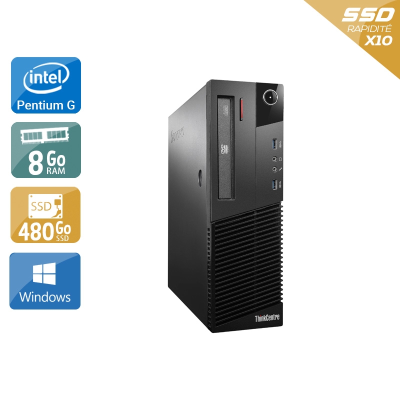 Lenovo ThinkCentre M93 SFF Pentium G Dual Core 8Go RAM 480Go SSD Windows 10