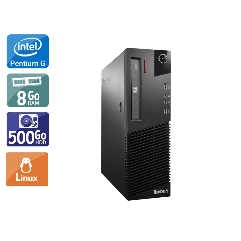 Lenovo ThinkCentre M93 SFF Pentium G Dual Core 8Go RAM 500Go HDD Linux