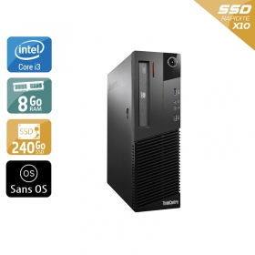 Lenovo ThinkCentre M93 SFF i3 8Go RAM 240Go SSD Sans OS