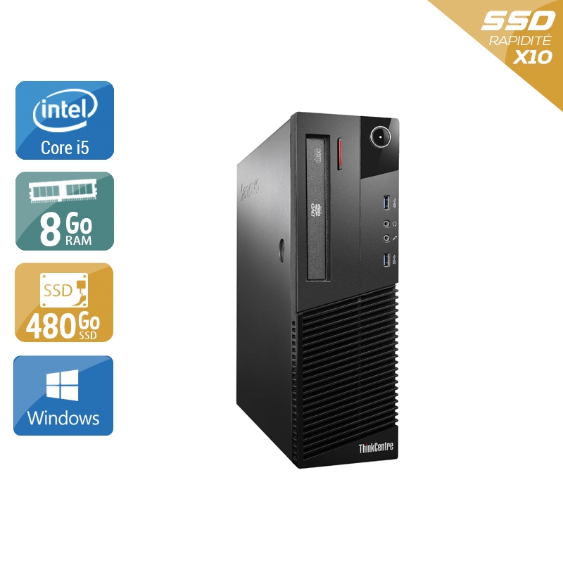 Lenovo ThinkCentre M93 SFF i5 - 8Go RAM 480Go SSD Windows 10  Très bon étatOccasion certifiée reconditionnée Bon état -  reconditionné disponible sur Kiatoo