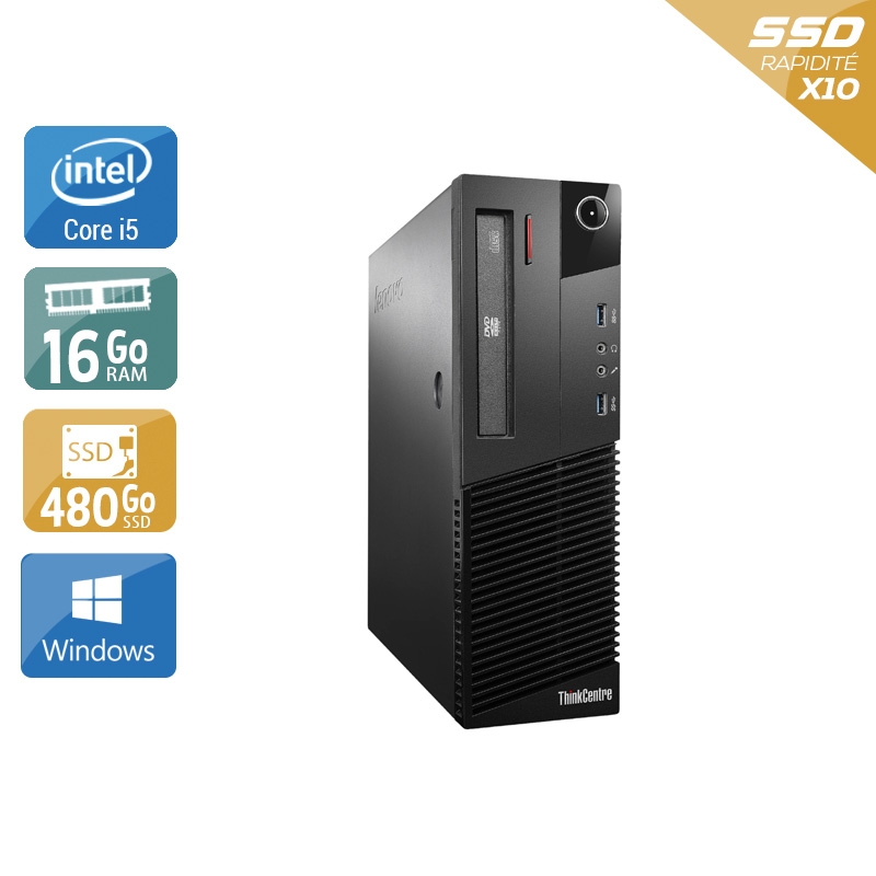 Lenovo ThinkCentre M93 SFF i5 16Go RAM 480Go SSD Windows 10
