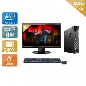 Lenovo ThinkCentre M73 Tiny Pentium G Dual Core avec Écran 19 pouces 8Go RAM 240Go SSD Linux