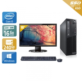 Lenovo ThinkCentre M81 SFF i5 avec Écran 19 pouces 16Go RAM 240Go SSD Windows 10