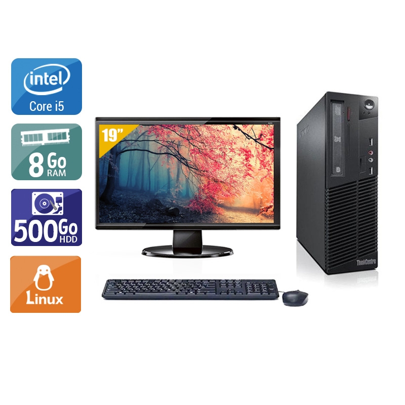 Lenovo ThinkCentre M81 SFF i5 + Écran - 19'' 8Go RAM 500Go HDD Linux  Bon étatOccasion certifiée reconditionnée Bon état -  reconditionné disponible sur Kiatoo