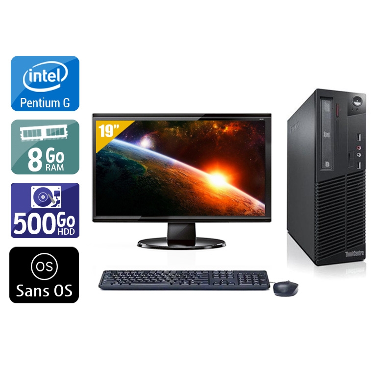 Acheter Lenovo ThinkCentre M81 SFF Pentium G Dual Core + Écran - 19'' 8Go RAM 500Go HDD Sans OS Bon étatOccasion certifiée reconditionnée Bon état - 249,17 € Lenovo ThinkCentre M81 SFF Pentium G Dual Core + Écran - 19'' 8Go RAM 500Go HDD Sans OS Bon étatOccasion certifiée reconditionnée Bon état - reconditionné disponible sur Kiatoo