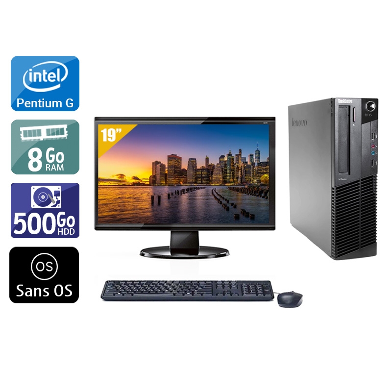 Acheter Lenovo ThinkCentre M82 SFF Pentium G Dual Core + Écran - 19'' 8Go RAM 500Go HDD Sans OS Bon étatOccasion certifiée reconditionnée Bon état - 257,50 € Lenovo ThinkCentre M82 SFF Pentium G Dual Core + Écran - 19'' 8Go RAM 500Go HDD Sans OS Bon étatOccasion certifiée reconditionnée Bon état - reconditionné disponible sur Kiatoo