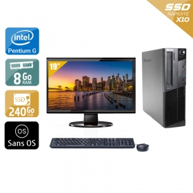 Lenovo ThinkCentre M82 SFF Pentium G Dual Core avec Écran 19 pouces 8Go RAM 240Go SSD Sans OS
