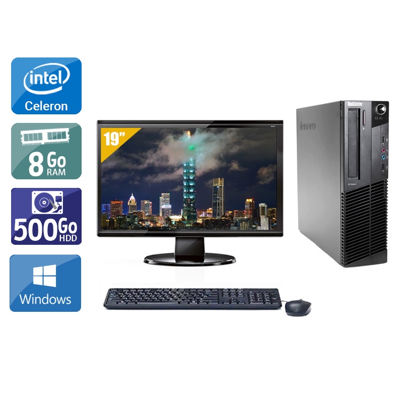 Acheter Lenovo ThinkCentre M83 SFF Celeron Dual Core + Écran - 19'' 8Go RAM 500Go HDD Windows 10 Bon étatOccasion certifiée reconditionnée Bon état - 224,17 € Lenovo ThinkCentre M83 SFF Celeron Dual Core + Écran - 19'' 8Go RAM 500Go HDD Windows 10 Bon étatOccasion certifiée reconditionnée Bon état - reconditionné disponible sur Kiatoo
