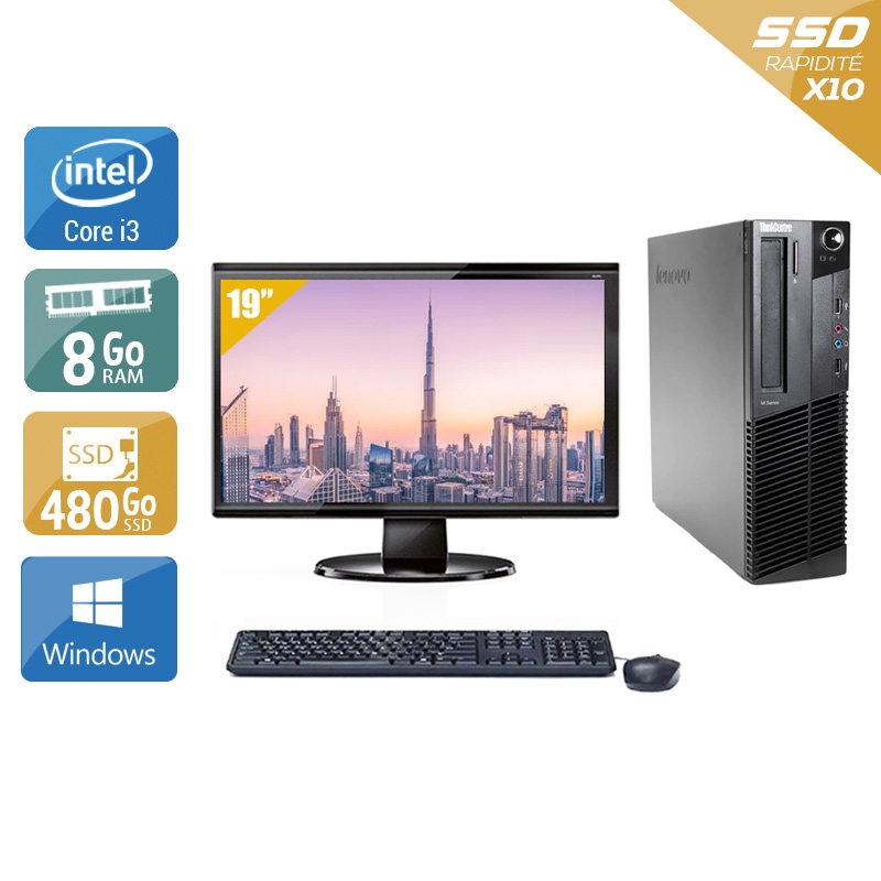 Acheter Lenovo ThinkCentre M90 SFF i3 + Écran - 19'' 8Go RAM 480Go SSD Windows 10 Bon étatOccasion certifiée reconditionnée Bon état - 265,83 € Lenovo ThinkCentre M90 SFF i3 + Écran - 19'' 8Go RAM 480Go SSD Windows 10 Bon étatOccasion certifiée reconditionnée Bon état - reconditionné disponible sur Kiatoo