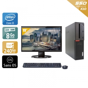 Lenovo ThinkCentre M900 SFF i5 Gen 6 avec Écran 19 pouces 8Go RAM 240Go SSD Sans OS