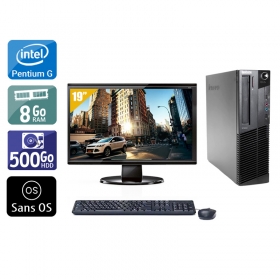 Lenovo ThinkCentre M91 SFF Pentium G Dual Core avec Écran 19 pouces 8Go RAM 500Go HDD Sans OS