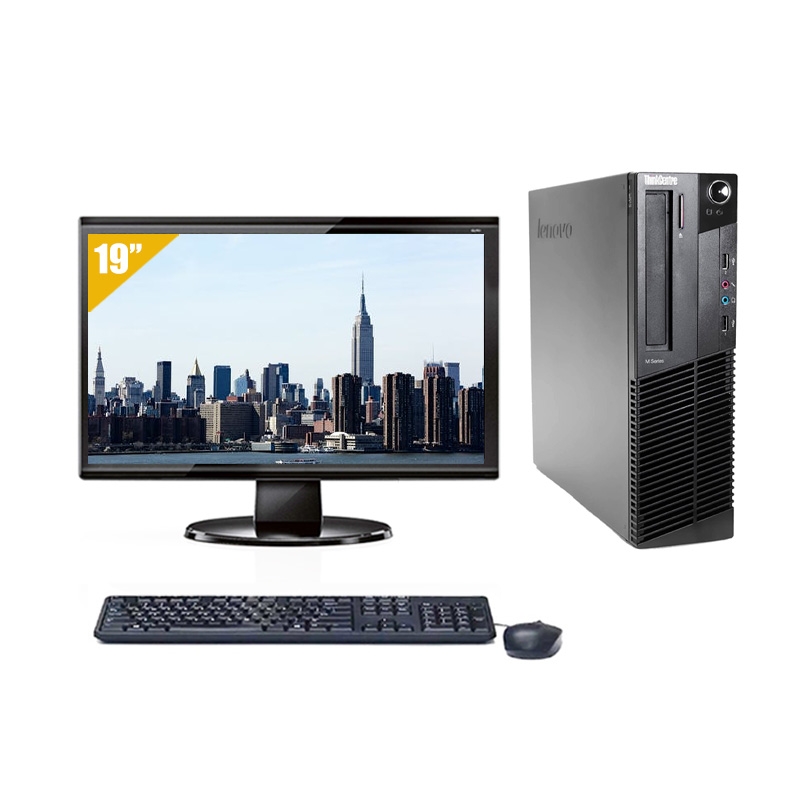 Lenovo ThinkCentre M91 SFF i3 avec Écran 19 pouces 8Go RAM 480Go SSD Windows 10