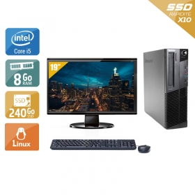 Lenovo ThinkCentre M92 SFF i5 avec Écran 19 pouces 8Go RAM 240Go SSD Linux