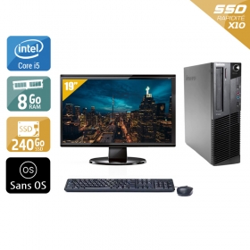 Lenovo ThinkCentre M92 SFF i5 avec Écran 19 pouces 8Go RAM 240Go SSD Sans OS
