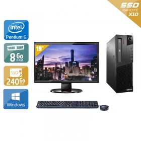 Lenovo ThinkCentre M93 SFF Pentium G Dual Core avec Écran 19 pouces 8Go RAM 240Go SSD Windows 10