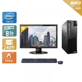 Lenovo ThinkCentre M93 SFF i3 avec Écran 19 pouces 8Go RAM 240Go SSD Linux