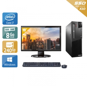 Lenovo ThinkCentre M93 SFF i7 avec Écran 19 pouces 8Go RAM 240Go SSD Windows 10