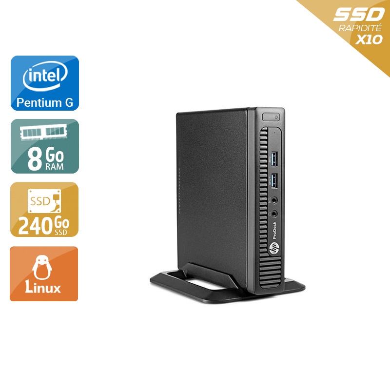 HP ProDesk 600 G1 TINY Pentium G Dual Core 8Go RAM 240Go SSD Linux