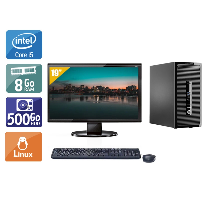 HP ProDesk 490 G2 Tower i5 + Écran - 19'' 8Go RAM 500Go HDD Linux  Bon étatOccasion certifiée reconditionnée Bon état -  reconditionné disponible sur Kiatoo