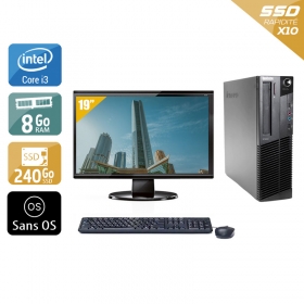 Lenovo ThinkCentre M83 SFF i3 avec Écran 19 pouces 8Go RAM 240Go SSD Sans OS