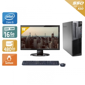 Lenovo ThinkCentre M82 SFF i5 avec Écran 19 pouces 16Go RAM 480Go SSD Linux